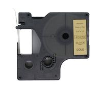 BROVACS 1 paquete de cinta de etiquetas negra sobre dorada compatible con DYMO D1 40923 9 mm 3/8 pulgadas OPA2123