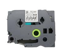 BROVACS 1 paquete de cinta de etiquetas negra sobre transparente compatible con Brother P-Touch TZ 161 TZe 161 36 mm 1 1/2 pulgadas OPA1116