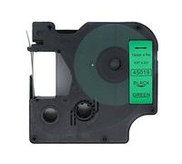 BROVACS 1 paquete de cinta de etiquetas negra sobre verde compatible con DYMO D1 45019 12 mm 1/2 pulgada OPA2219