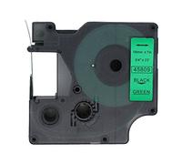 BROVACS 1 paquete de cinta de etiquetas negra sobre verde compatible con DYMO D1 45809 19 mm 3/4 pulgadas OPA2309