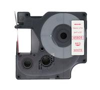 BROVACS 1 paquete de cinta de etiquetas roja sobre blanca compatible con DYMO D1 45805 19 mm 3/4 pulgadas OPA2305
