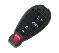 BROVACS Carcasa de llave de repuesto + llave en bruto de emergencia compatible con JEEP, llave remota de entrada sin llave inteligente de 5 botones, carcasa de llavero con 4 botones + botón de pánico