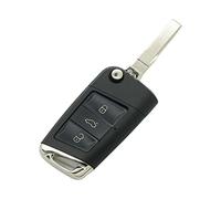 BROVACS Carcasa de llave mejorada modificada compatible con VOLKSWAGEN Golf Jetta SKODA SEAT 3 botones de entrada sin llave Flip Remote Key Fob SS827
