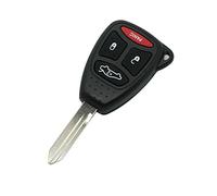 BROVACS - Carcasa de repuesto compatible con Dodge JEEP CHRYSLER MITSUBISHI con mando a distancia de entrada sin llave, 3 botones + pánico 4 BTN PG751D