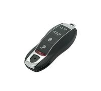 BROVACS - Carcasa de repuesto + llave de emergencia sin cortar, compatible con Porsche, Macan, Boxster, Cayenne, 5 botones, Smart Keyless Entry Remote Key Case Fob 4+1 BTN PG923D