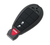 BROVACS Carcasa de repuesto para llave + llave de inserción de emergencia sin cortar compatible con Chrysler Dodge Jeep Volkswagen de 3 botones inteligente de entrada sin llave 2 BTN + Panic PG753A