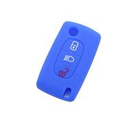 BROVACS Funda protectora de silicona compatible con Peugeot Citroen con 3 botones y mando a distancia con símbolo de luz CV9305, color azul