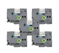 BROVACS Paquete de 5 cintas adhesivas negras sobre blancas extra resistentes compatibles con Brother P-Touch TZ S231 TZe S231 12 mm 1/2 pulgada OPA1223x5