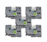 BROVACS Paquete de 5 cintas de etiquetas flexibles negras sobre blancas compatibles con Brother P-Touch TZ FX211 TZe FX211 6 mm 1/4 pulgadas OPA1421x5