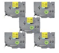 BROVACS Paquete de 5 cintas de etiquetas laminadas negras sobre amarillas compatibles con impresora de etiquetas Brother P-Touch TZ 611 TZe 611 de 6 mm OPA4611x5