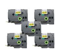 BROVACS Paquete de 5 cintas de etiquetas negras sobre amarillas compatibles con Brother P-Touch TZ 651 TZe 651 24 mm 1 pulgada OPA1165x5
