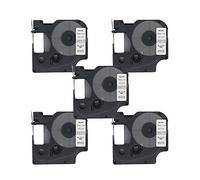 BROVACS Paquete de 5 cintas de etiquetas negras sobre blancas compatibles con DYMO D1 45013 12 mm 1/2 pulgada OPA2213x5