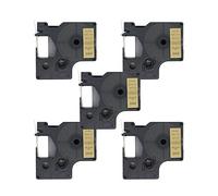 BROVACS Paquete de 5 cintas de etiquetas negras sobre doradas compatibles con DYMO D1 40923 9 mm 3/8 pulgadas OPA2123x5