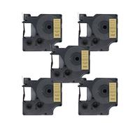 BROVACS Paquete de 5 cintas de etiquetas negras sobre doradas compatibles con DYMO D1 45813 19 mm 3/4 pulgadas OPA2313x5