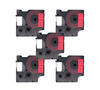 BROVACS Paquete de 5 cintas de etiquetas negras sobre rojas compatibles con DYMO D1 45807 19 mm 3/4 pulgadas OPA2307x5