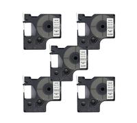 BROVACS Paquete de 5 cintas de etiquetas negras sobre transparentes compatibles con DYMO D1 40910 9 mm 3/8 pulgadas OPA2110x5