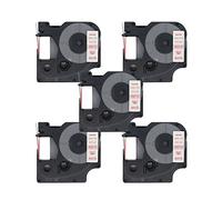 BROVACS Paquete de 5 cintas de etiquetas rojas sobre blancas compatibles con DYMO D1 45015 12 mm 1/2 pulgada OPA2215x5