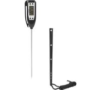 Browin 145709 - Termómetro electrónico de cocina con sonda y pantalla LCD, de -50 °C a +300 °C (de -58 °F a 572 °F), para cocinar, hornear, freír, estuche, cuerda, clip para montaje