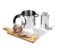 Browin 313016 Juego completo de cocina de jamón de acero inoxidable de 1,5 kg en un recipiente de agua, con una olla y termómetro, acero inoxidable