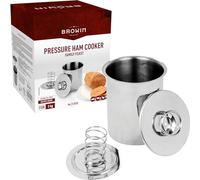 Browin 313030 Jamonero a presión de 3 kg - para preparar carne procesada casera, prensa de carne, molde de carne, jamón casero, jamón tradicional y vegano con camisa de agua, acero inoxidable