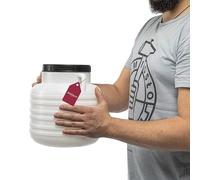 Browin 360110 Barril Don Kiszot 10 L, Barril para repollo, Pepino, Barril Apto para Alimentos, Barril de plástico con Tapa y Asas, Blanco