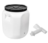 Browin 360240 Barril Don Kiszot 40 L, Abertura para Grifo, Barril para Col, Pepinos, para Encurtir, para Ensilaje, Apto para Alimentos, Barril con Tapa, Blanco
