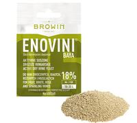 Browin 400360 Enovini BAYA levadura activa, seca, enológica - para vino blanco y rosado - 18% para 10-35 L de lote, 7g - perfecta para "reiniciar" la fermentación