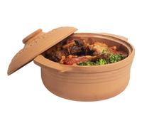 Browin 770612 Olla de Barro 4 L, una Olla para Hornear Pan, Pollo, Hornear Platos en el Horno, con Tapa