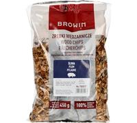 BROWIN® Fichas de incienso de ciruela 450 g 780837 | madera ahumada 6-8 mm para carne de cerdo | virutas para ahumar y asar | chips para ahumar, parrilla de gas y barbacoa