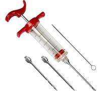 Browin® Jeringa para carne de plástico 311104, jeringa para marinar con 3 agujas, jeringa para asar barbacoa, para carne de vacuno, pollo, tocino, jeringa salada de 30 ml, jeringa para marinada fácil