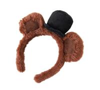 Brown Adorable Makeup Headwear - Bear Ears Headband, Cute Plush Bear Ear Headbands | Halloween Convention Cosplay Party Festival Carnival Performance For Women Girls Costume Hair Accessory