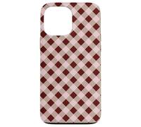 Brown and Pink Gingham Squares Classic Plaid Trendy Pattern Carcasa para iPhone 13 Pro MAX