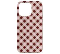 Brown and Pink Gingham Squares Classic Plaid Trendy Pattern Carcasa para iPhone 15 Pro MAX