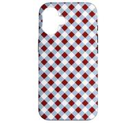 Brown and Pink Gingham Squares Classic Plaid Trendy Pattern Carcasa para iPhone 16