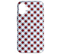 Brown and Pink Gingham Squares Classic Plaid Trendy Pattern Carcasa para iPhone 16 Plus