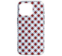 Brown and Pink Gingham Squares Classic Plaid Trendy Pattern Carcasa para iPhone 16 Pro