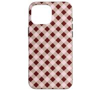 Brown and Pink Gingham Squares Classic Plaid Trendy Pattern Carcasa para iPhone 16 Pro MAX