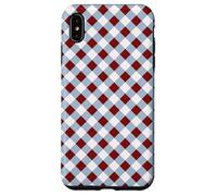 Brown and Pink Gingham Squares Classic Plaid Trendy Pattern Carcasa para iPhone XS MAX