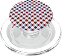 Brown and Pink Gingham Squares Classic Plaid Trendy Pattern PopSockets PopGrip para MagSafe