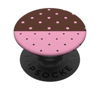 Brown and Pink Polka Dots Classic Polkadots Aesthetic Girly PopSockets PopGrip Adhesivo