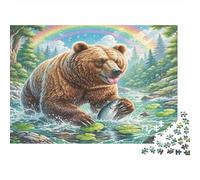 Brown Bear 1000Pc for The Whole Family Bear Catching Fish in Stream for Women, Gifts for Men & Adults 52x38cm/1000pcs