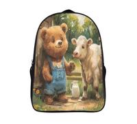 Brown Bear And Cow Mochila Infantil,Mochila Kindergarten Niña Niño Mochila Escolar Linda Mochilas Bebe Guardería 3D Toddler Kids Bolso Mochila Preescolar Primaria 40x28x16cm