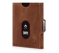 BROWN BEAR BB Jackson - Cartera pequeña con compartimento para monedas de piel auténtica, Braun Whiskey Vintage Jackson, 0, Minimalista