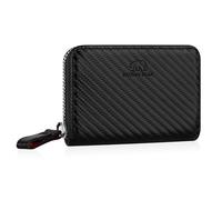 BROWN BEAR BB Kai - Cartera de piel pequeña con bolsillo para monedas y protección RFID, carbono negro, 0, Zipper Slim Wallet Wallet Wallet