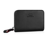 BROWN BEAR BB Kai - Cartera de piel pequeña con bolsillo para monedas y protección RFID, Nappa Negro, 0, Zipper Slim Wallet Wallet Wallet