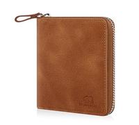 BROWN BEAR Cartera Cremallera Cuero RFID Protección y Monedero - 8009, Marrón Vintage Coñac, 0, Cartera con cremallera alrededor