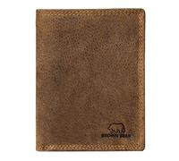 BROWN BEAR Cartera de cuero RFID con monedero - BB 8002, 13 Marrón Vintage con Monedero, 0, Monedero