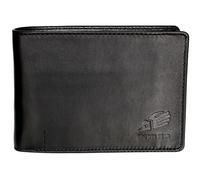 Brown Bear, Cartera para hombre de piel de búfalo marrón vintage con protección RFID, piel auténtica, monedero de 13 x 9.5 cm, B Negro 1051 Hbk Rfid (Negro) - BB IBP 1051 HBK RFID
