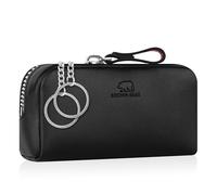 BROWN BEAR Funda para llaves de piel | BB 8017, 8017 A Bk - Nappa Negro, medium, Bolsillo para llaves con cremallera