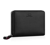 BROWN BEAR Monedero de mujer de cuero con cremallera y monedero | BB Pia, Nappa Negro, 0, Moderno